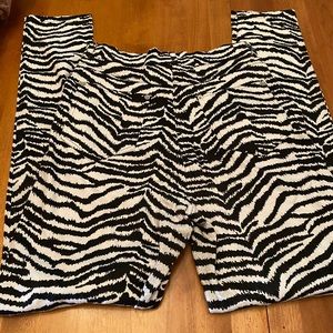 Alberto Makali Black and White Zebra Print Skinny Pants